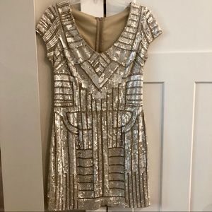 Adrianna Papell Short Beaded Dress